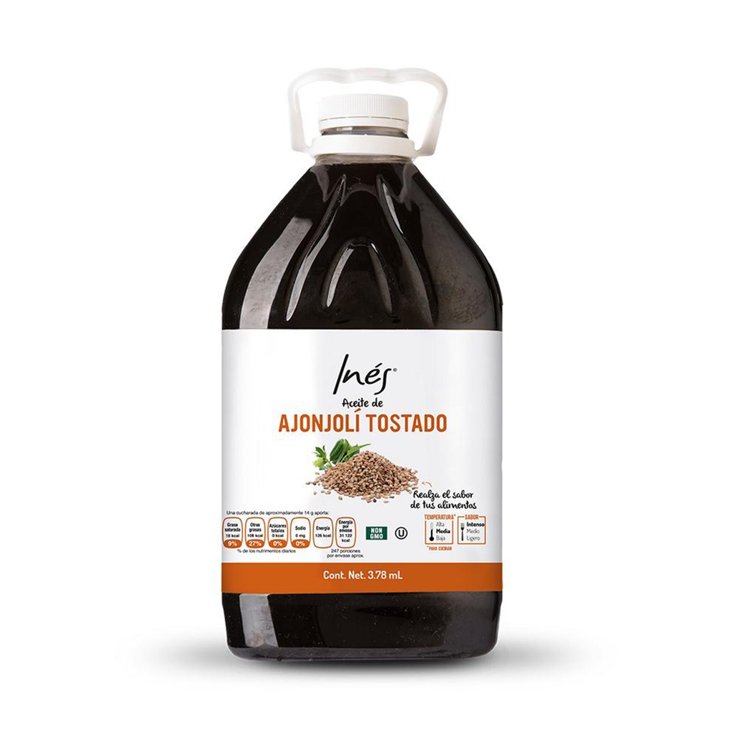 Aceite Ajonjolí Tostado 3.78L - Inés
