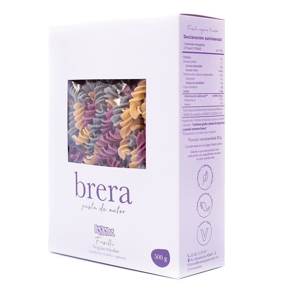 Pasta tricolor Vegana 500g - Brera