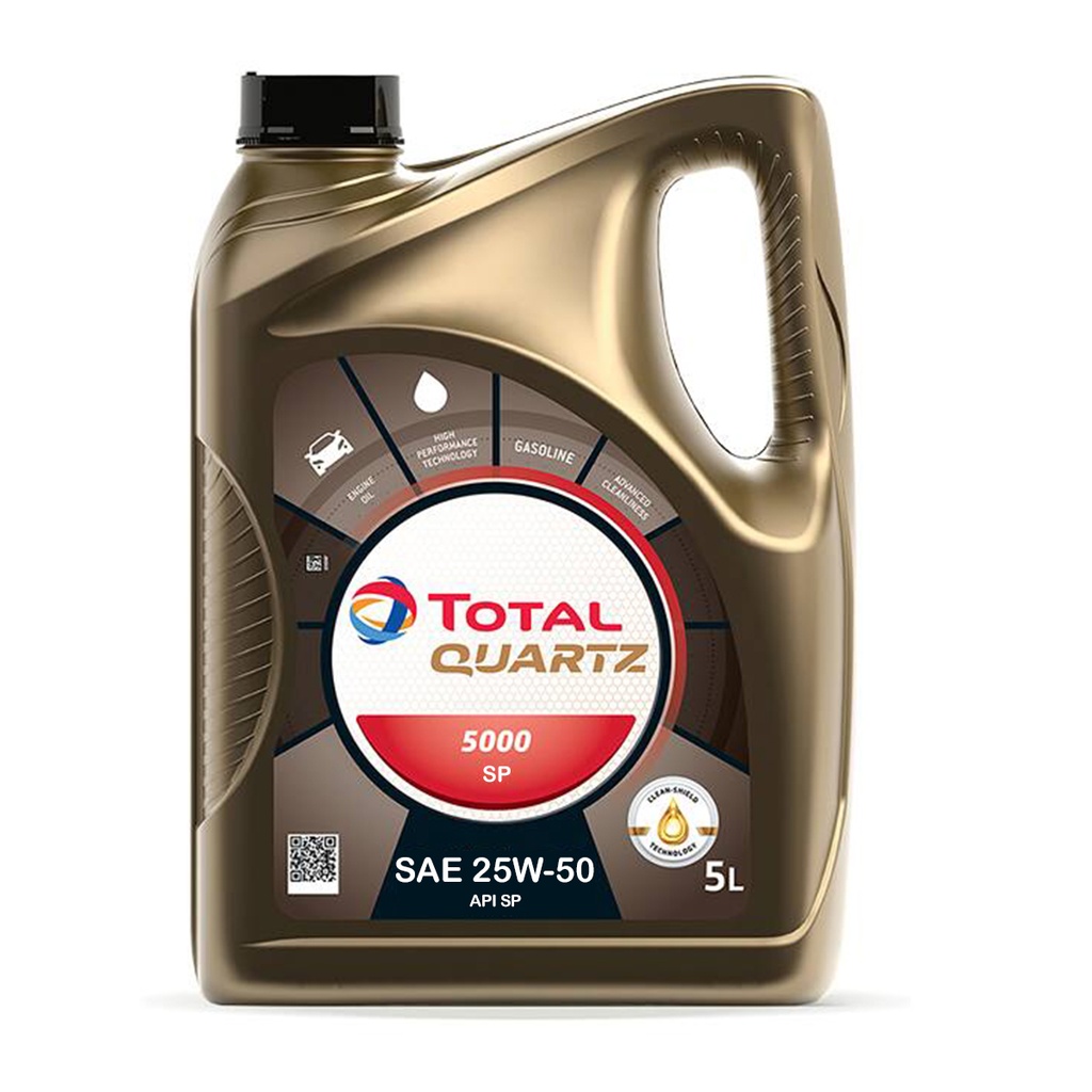 Aceite Mineral Quartz 5000 SP 25W50 5L - Total 